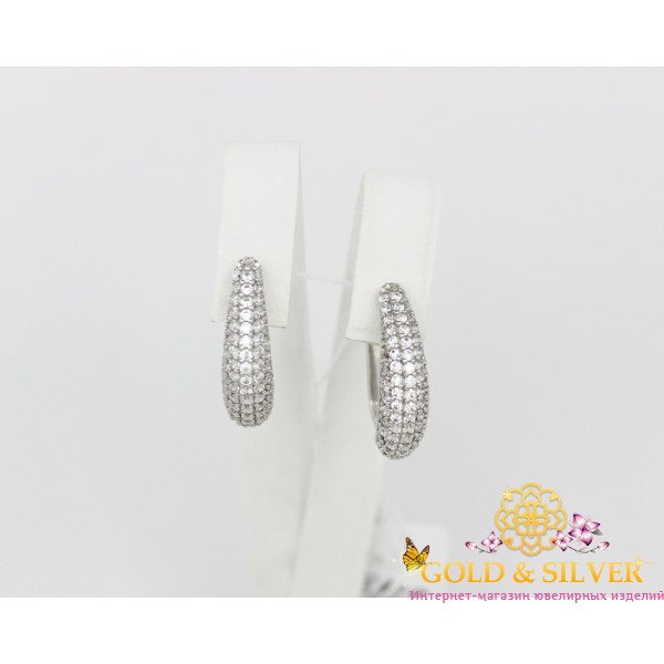 Жіночі сережки срібні "Ніцца" родовані 2774/1р , Gold &amp Silver Gold & Silver, Украина